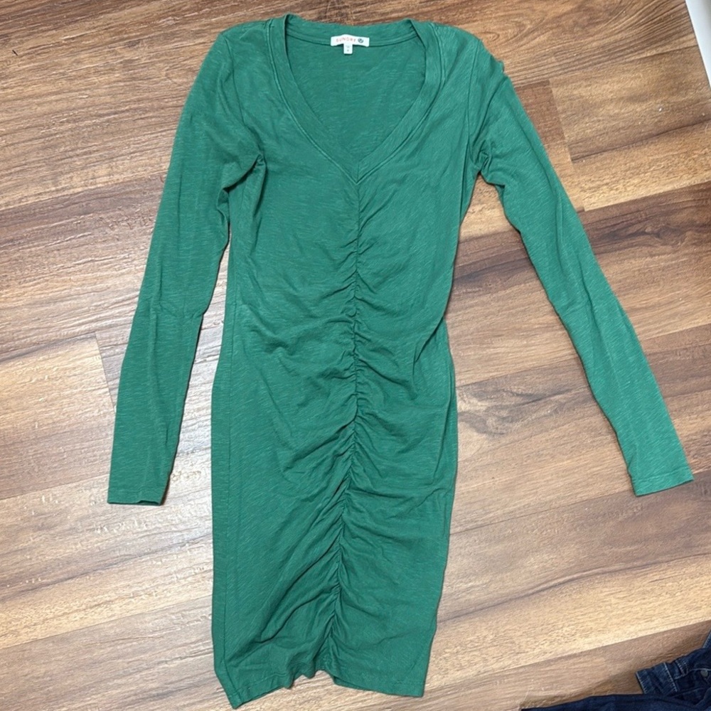 Sundry Long Sleeve Green Dress